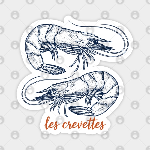 Les Crevettes Magnet by enrynz