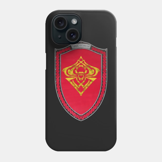 Spider Sigil Gold (Shield Red Celtic Rope moonsilver rims Red Core) Phone Case by Swabcraft