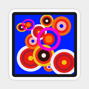 colorful retro 60s pop art inspired abstract design Magnet