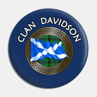 Clan Davidson Crest & Tartan Knot Pin