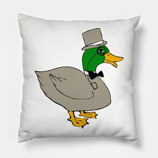 Duck with monocle and top hat: Duckington Pillow
