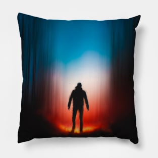 Dude silhouette on gradient Pillow