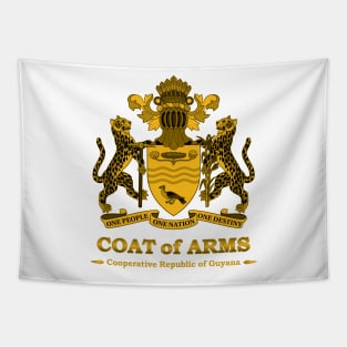 Guyana Coat of Arms Gold Tapestry