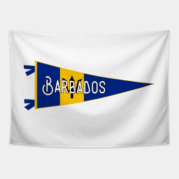 Barbados Flag Pennant Tapestry by zsonn