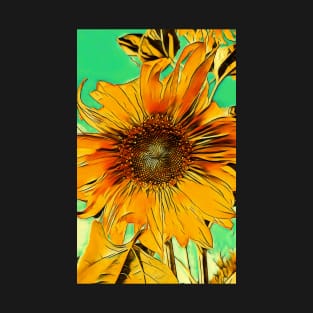 Sun Kissed Sunflower - Green T-Shirt