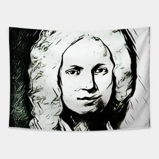 Antonio Vivaldi Black and White Portrait | Antonio Vivaldi Artwork 3 Tapestry