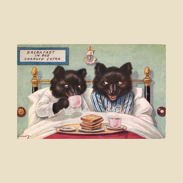 Adorable Bear Couple Enjoy Some Breakfast Tea by Star Scrunch