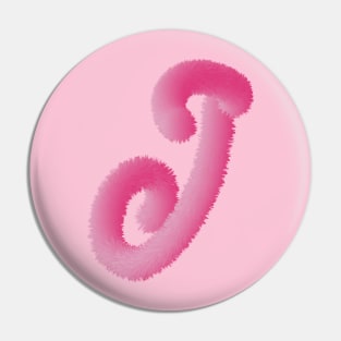 J Pink Animal Initials Pin