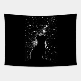 Puppy looking up skies Tapestry