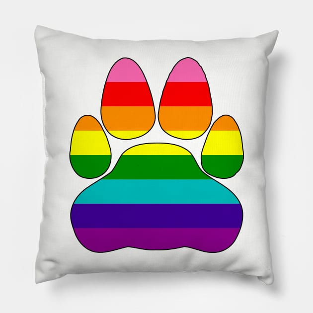 Retro Pride Paw Pillow by dikleyt