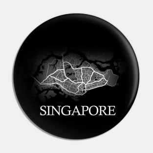 Singapore Map - Cartography Artwork Pin