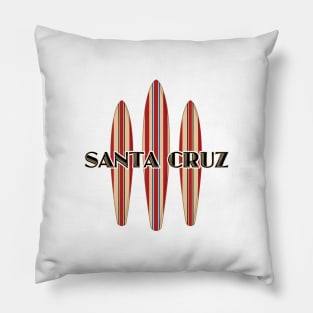 Surf City Santa Cruz California Logo Pack Sticker 3 Surfboards Pillow