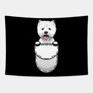 Funny Westie Pocket Dog Tapestry