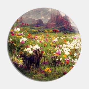 Beautiful Vintage Wildflower Meadow Floral Pin