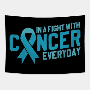 Fight With Cancer Everyday | Blue Ribbon for Prostate Cancer Tapestry