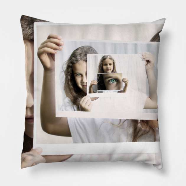 Beauty in the Hands of the Beheld Pillow by micklyn