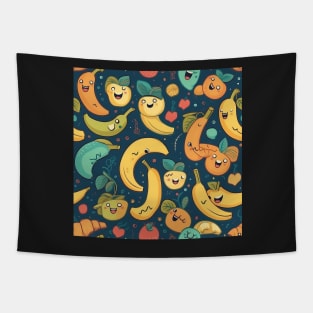 Cute Cartoon Banana Tapestry