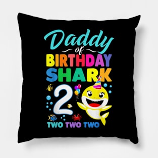 Daddy Of Birthday Shark 2Nd Matching Oufit Party For Family Pillow