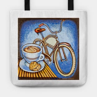 Brown Electra delivery bicycle coffee and amaretti Tote