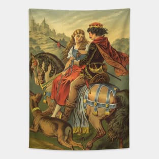 Vintage Fairy Tales,  Little Brother and Little Sister by Carl Offterdinger Tapestry