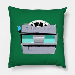 View-Master in Soft Gray and Seafoam Green Pillow