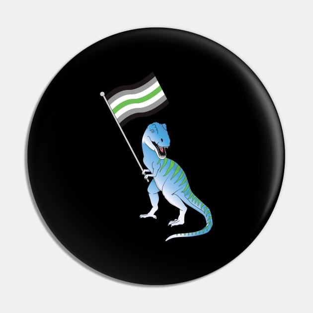 Agender Flag Dinosaur LGBTQIA Pan Pride LGBT Nonbinary Decal Pin by Shirtsurf