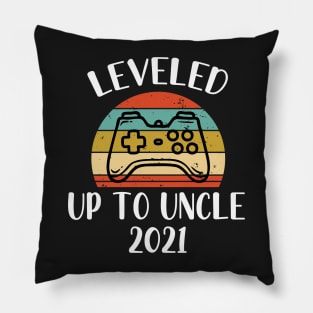 Leveled Up To Uncle 2021 - Pregnancy Announcement New Uncle Retro - Funny Maternity Gift For Gamer Lover Pillow