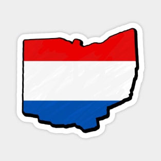 Red, White, and Blue Ohio Outline Magnet