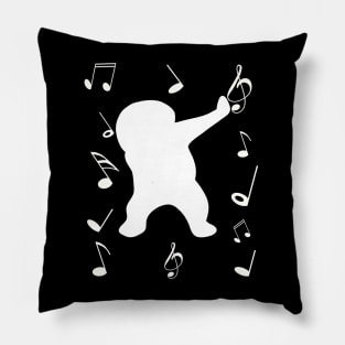 funny dabbling man dance with music key note Pillow