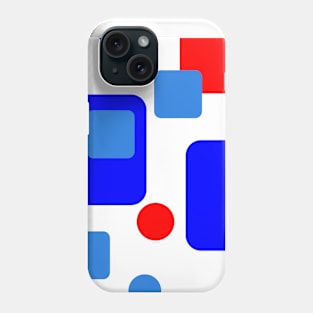 Retro Abstract Dream Space Blue Red on White Phone Case