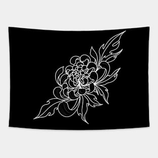 White Peony Flower Tapestry