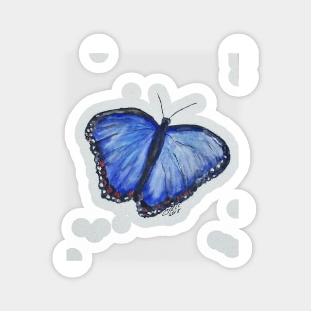 Erika&#39;s Blue Butterfly Trans BG Magnet by cjkell