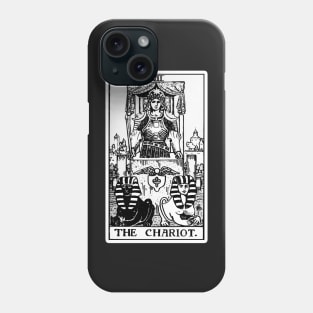 VII. The Chariot Tarot Card | Black and white Phone Case