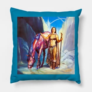 Warrior Woman with Horse Pillow