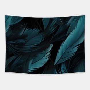 Whispers of Blue Feathers Tapestry