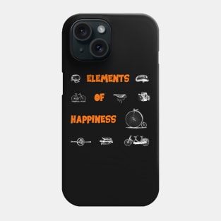 Vintage Bike Elements  with pedal, crank and bell. Elements of Happiness, enjoy your ride. Phone Case