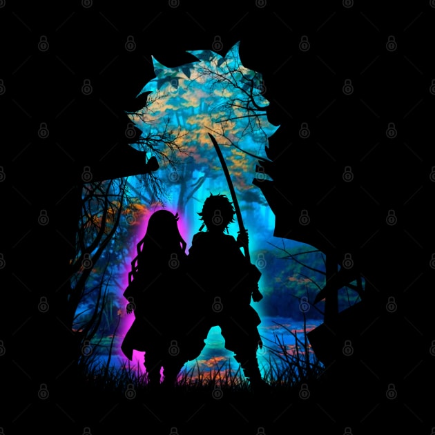 Komado's family forest set Silhouette by Meca-artwork