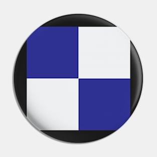 Evrton Blue and White Checkered Fan Flag Pin