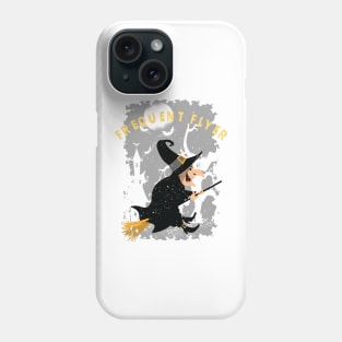 Funny Frequent Flyer Halloween Witch T-Shirt Phone Case