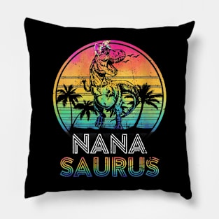 Nanasaurus Dinosaur Nana Saurus Family Matching Tie Dye Pillow