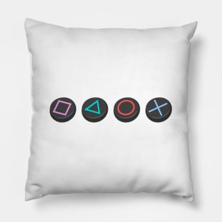 PS games console buttons station line aligne Pillow