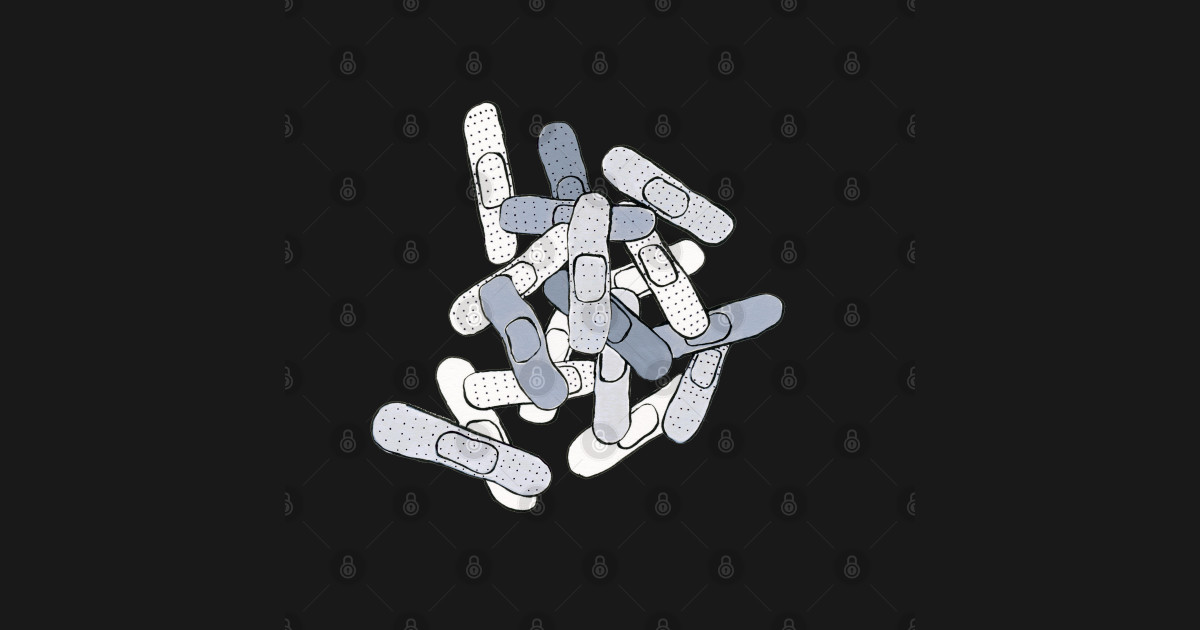 Gray Band Aid Band Aid TShirt TeePublic