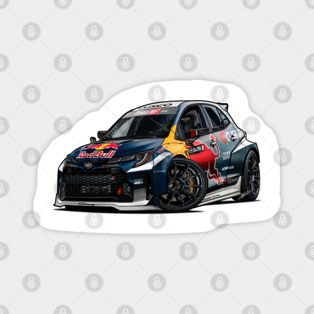 Toyota GR Corolla Drift Spec Magnet by RCJM_Cartoons