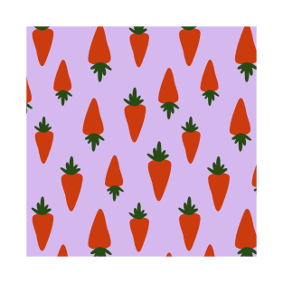 carrot pattern in purple background T-Shirt