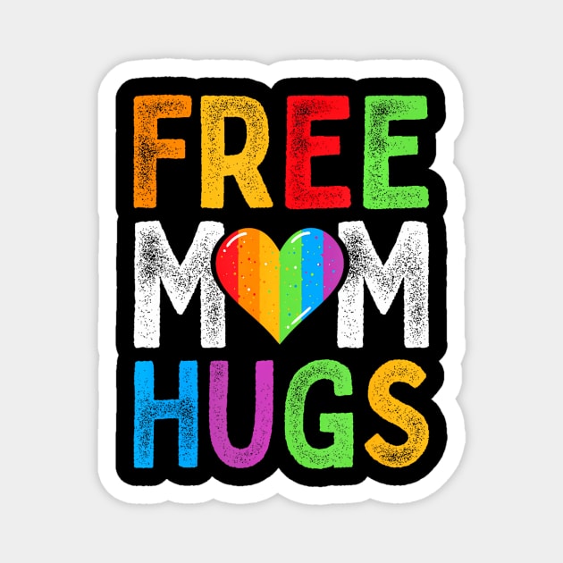 Free Mom Hugs Heart LGBT Ally Pride Month Retro Magnet by mason artist