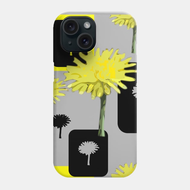 Mod Dandelions on Grey Phone Case by ArtticArlo