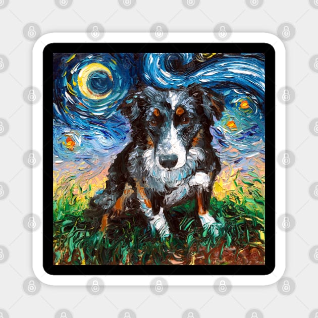 Australian Shepherd Night Magnet by sagittariusgallery