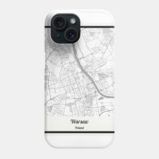 Map of Warsaw - Poland Phone Case