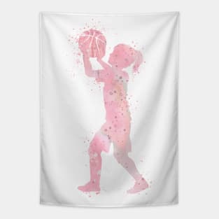 Girl Basketball Kid Sport Watercolor Gift Tapestry