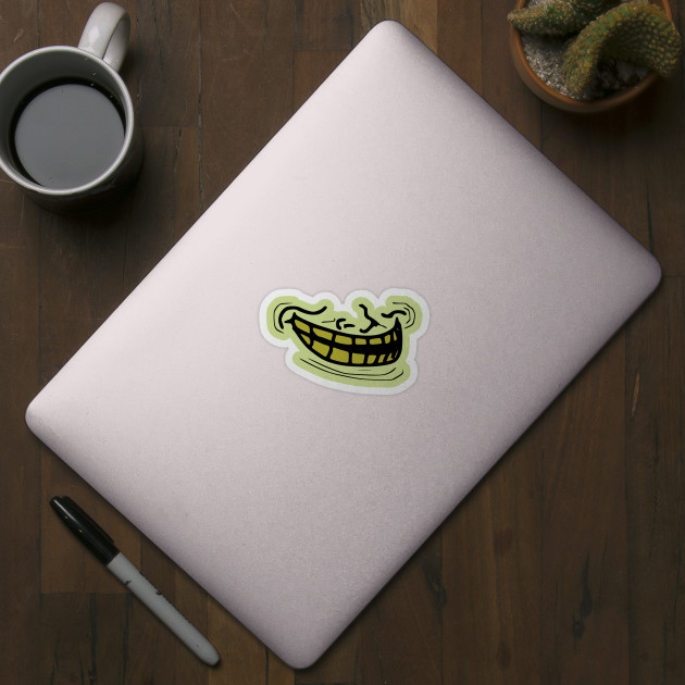 Troll Face Zombie mouth - Mask Design - Sticker